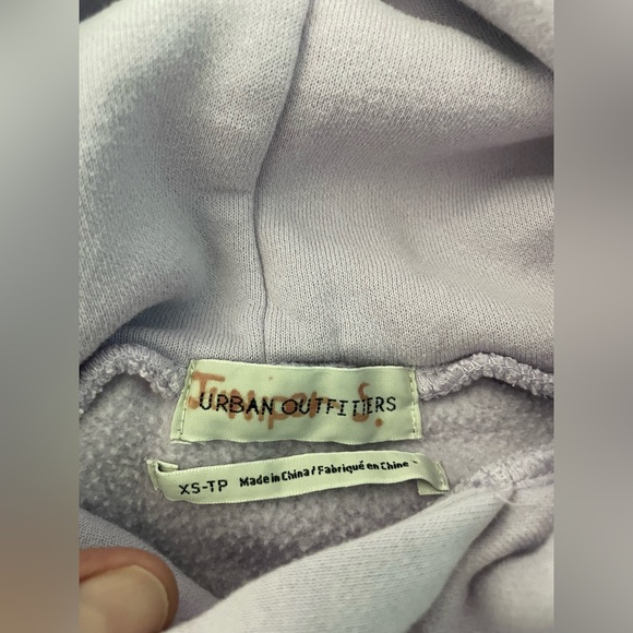 Urban Outfitters, Light Purple Cropped Varsity Hoodie, Size XS - Picture 3 of 6